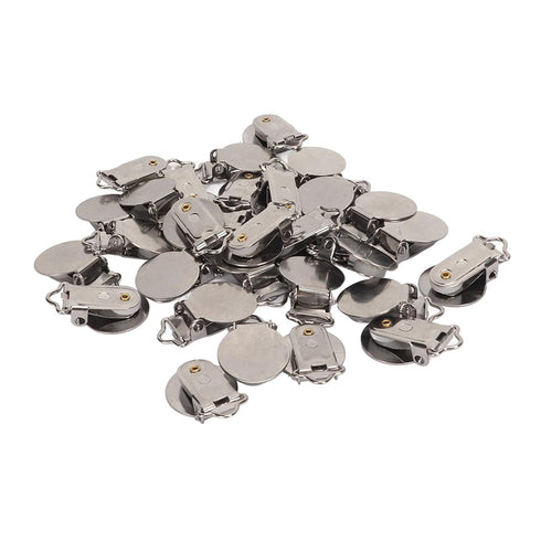 Clips,30pcs Round Pacifier Metal Round Pacifier Clips for Toddler Rust Prevention Electroplated Stainless Steel
