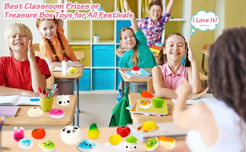 30Pcs Party Favors Kawaii Squishies Christmas Stocking Stuffers Random Slow Rising Squeeze Fidget Toy Phone Straps