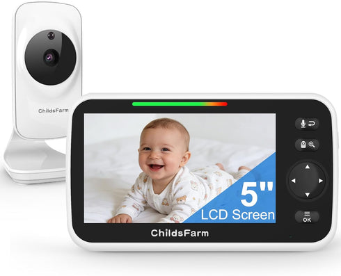 ChildsFarm Baby Monitor with Camera and Audio - 5 inch Screen Portable Baby