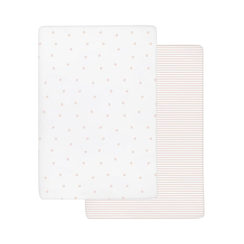 Set Changing Pad Cover and Crib Sheet Bundle (Pink Tulip Collection)