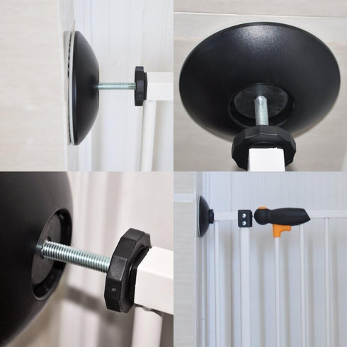 Vmaisi Baby Gate Wall Protector, 4 Pack, Protect Walls from Pressure Mounted Pet Dog Gates, Black