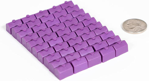 Plastic Houses: Purple Color Board Game Replacement House - 50 Pieces for Miniature Town & City Buildings