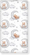QINBEIDU Teddy Bears Fitted Crib Sheet Watercolor Moon Star Clouds Standard Crib Mattress
