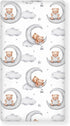 QINBEIDU Teddy Bears Fitted Crib Sheet Watercolor Moon Star Clouds Standard Crib Mattress