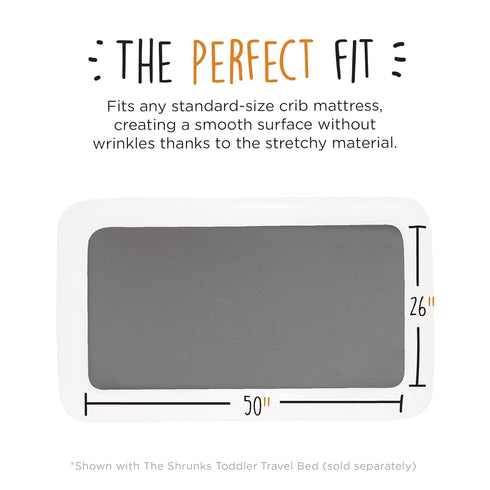 The Shrunks (2 Pack Natural Fibre Crib-Sized Water-Proof Fitted Sheet Crib/Toddler, Grey)