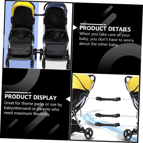 3pcs Stroller Cart Connector, Automotive Connectors for Twin Stroller Universal Adjustable Stroller Accessories