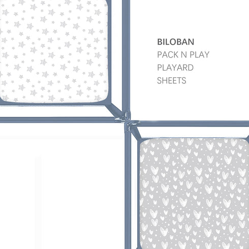 36 36 2 Pack, 100% Square Playard/Playpen Fitted Sheets, Perfect for X Portable Playard, Jersey Knit Cotton Fitted