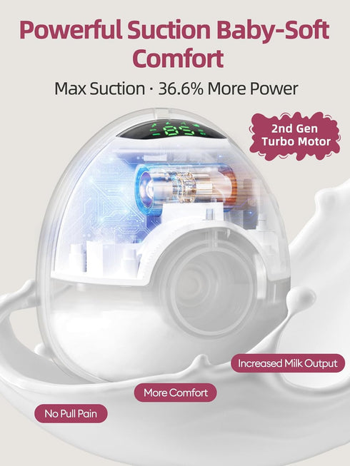4 9 17/19/21/24MM Lulia Breast Pump Hands Free, Wearable Breastfeeding Pump with Mode and Level, Strong Suction