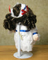 BANBERRY DESIGNS Doll Stands, White with Vinyl Arms, Expands from 7" to 12" H for Dolls 7" to 16" Tall