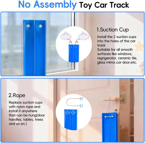 SENVIA 15 3+, 1/64th Flexible Ft Race Track for Kids Age Rolls Up Portable Car Track Compatible with Diecast Cars, Long