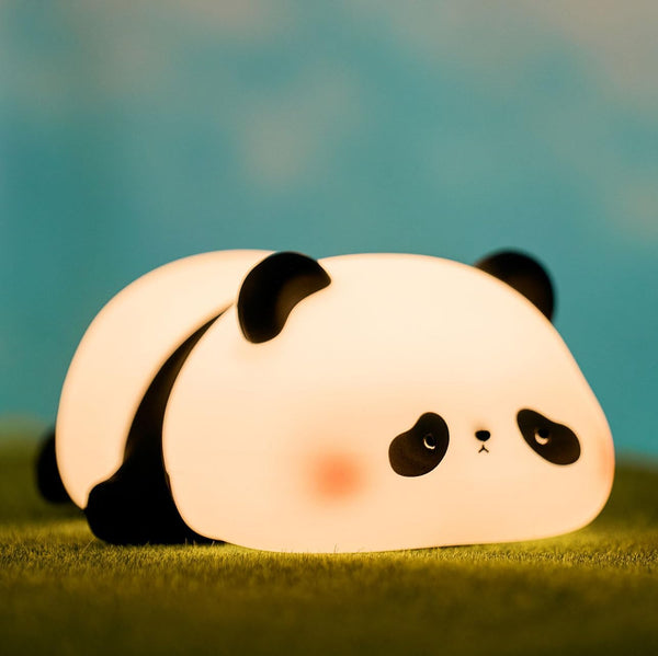 HAPPYBAG Panda Gifts, Cute Rechargeable Panda Lamp for Kids Room, Silicone Touch