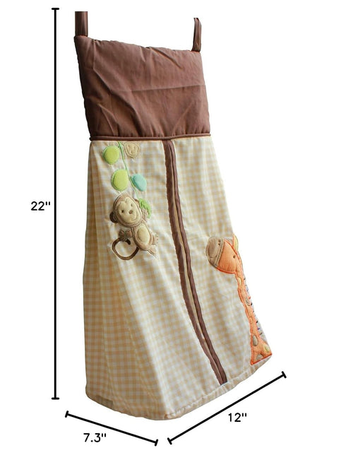 CribMATE 1 Diaper Stacker Handmade Giraffe Monkey Baby Diaper Hanging Bag Piece(Monkey Giraffe)