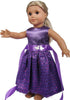 TianBo 18 Inch 18 inch ZK07 Doll Clothes Doll Accessories - Beautiful Purple Dress with Dots Outfit Fits Gril Dolls