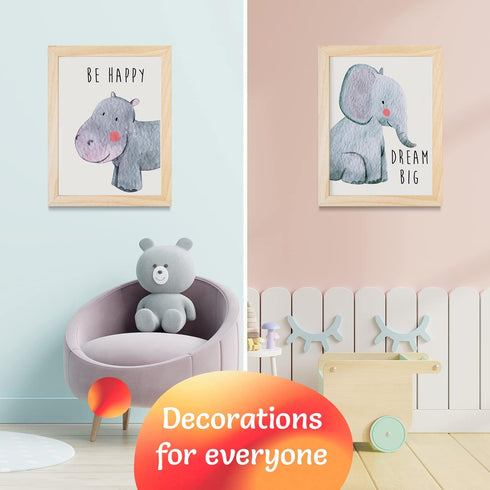 Throwback Traits Safari Nursery Decor, Baby Room Animal Pictures, Set of 6 – 8x10 Wall Art