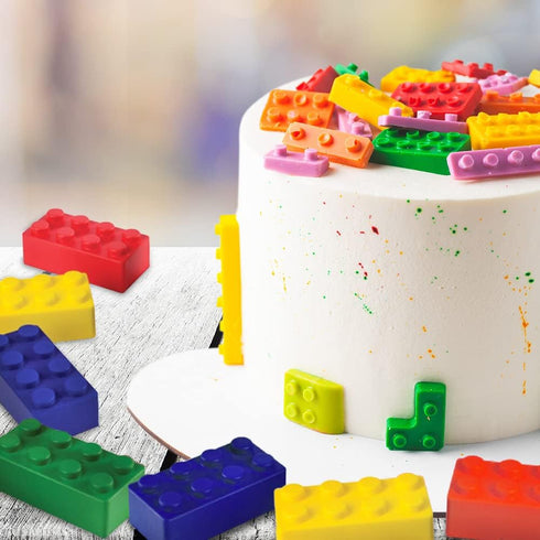 ArtCreativity Building Block Stress Relief Toys for Kids, Set of 12, Stacking Foam Squeeze Toys in 4 Colors