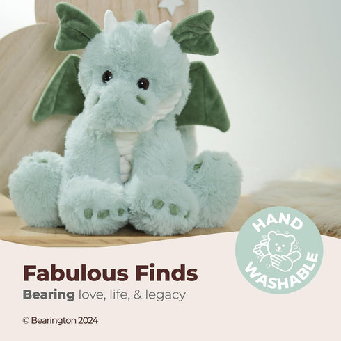 Bearington Collection Burnie Plush Dragon Stuffed Animal - 10.5 Inch