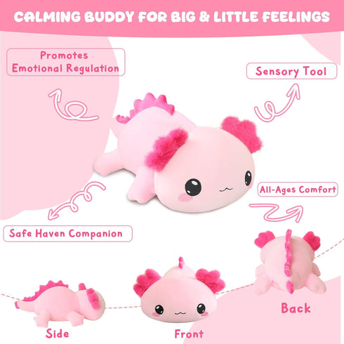 3.74 lbs TOYSYM Weighted Stuffed Animals, Axolotl Stuffed Animal with Weighted Beads, Cute Plush Toy Pillow Gifts