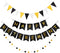 Happy Retirement Banner, GAGAKU Black and Gold Party Decorations Kit, Gold Glitter Paper Pennant for Farewell