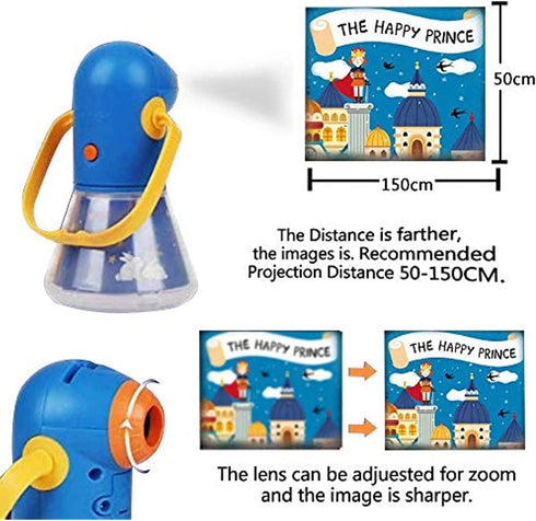 Matteobenni 3-12 Kids Multifunctional Story Projector, Night Lights Projector Storybook Toy, Educational Toys Gifts