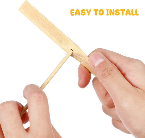 Alipis 10 Pcs DIY Hand Rub Flying Helicopter Toy Wood Dragonfly Propeller for Kids Outdoor Garden Patio Toy