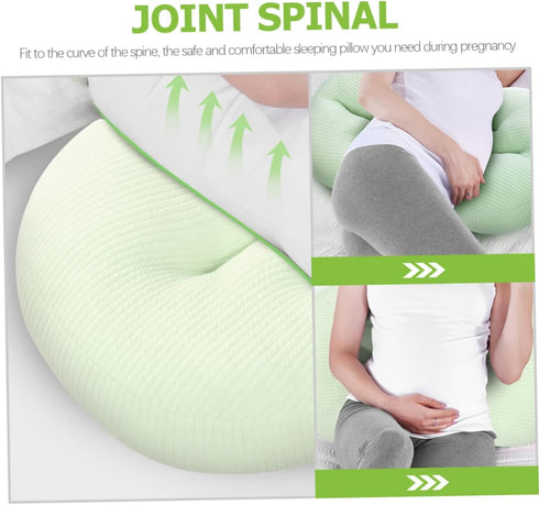 Pregnancy Pillow for Side Sleeping Multi-Functional U-Shaped Support Cushion for Abdominal and Lumbar Comfort