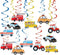 Transportation Party Hanging Swirl Decorations - 30Ct Cars Theme Happy Birthday Banner Garland for Baby Shower Party