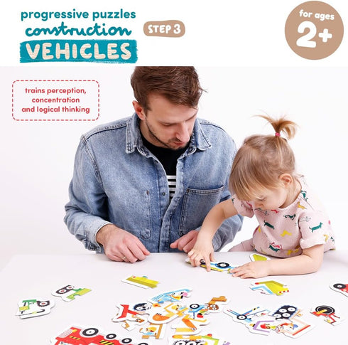 Progressive Puzzles Construction Vehicles 2+ Toddler Puzzle