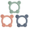 Meartchy 3 Pack Baby Teether, Bear-Shaped Silicone Teething Toys for Infants 0-24