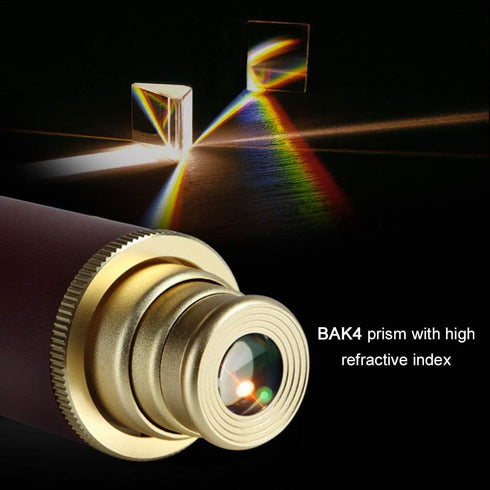 Aubric 25x30 Retro Pirate Telescope Zoomable Spyglass Portable Collapsible Handheld Telescope Vintage Monocular