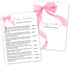 Baby Traditions Around The World Shower Game, 25 Ready-to-Play Pink Bow Cards