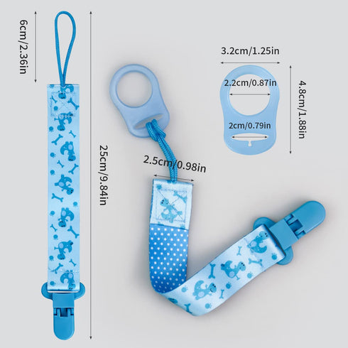 4 Pack Dummy Pacifier Holder Clips for Boys, Clips Boys with Adapters, Silicone Binky Clips for Baby Teething Toys Baby