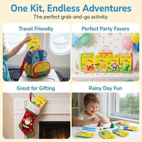 OBVIO HOME 12 Set, Air Dry Clay for Kids - Animal Designs Modeling Clay Kit - Model Sculpting Ultra Soft Safe