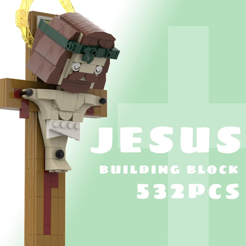 Set Religious Jesus on The Cross Building Blocks - Crucifixion Scene Christian Gift for Adults & Kids, Home Decor