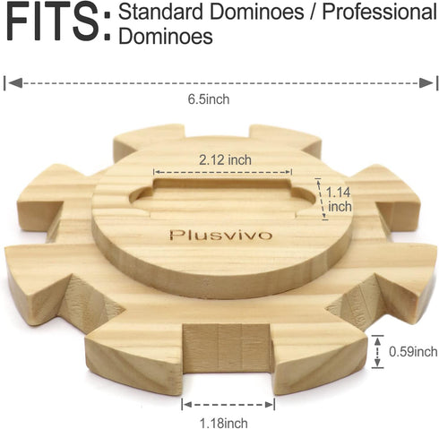 Set 3 1* 8 1 70-Sheet plusvivo Mexican Train Dominoes Accessories, Mexican Train Dominoes PCS- Pine Wooden Mexican