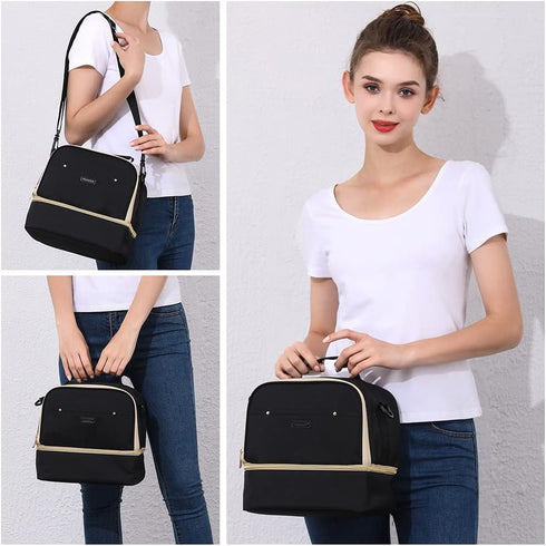 Breast Pump Bag Cooler Compartment for Breast Pump - Cooler and Moistureproof Bag Double Layer for Mother Breast Milk
