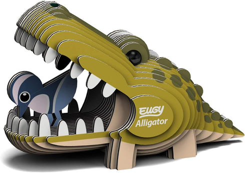 Eugy Alligator 3D Puzzle, 22 Piece Eco-Friendly Educational Toy for Boys, Girls & Kids Ages 6+