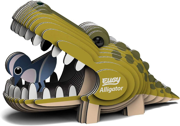 Eugy Alligator 3D Puzzle, 22 Piece Eco-Friendly Educational Toy for Boys, Girls & Kids Ages 6+