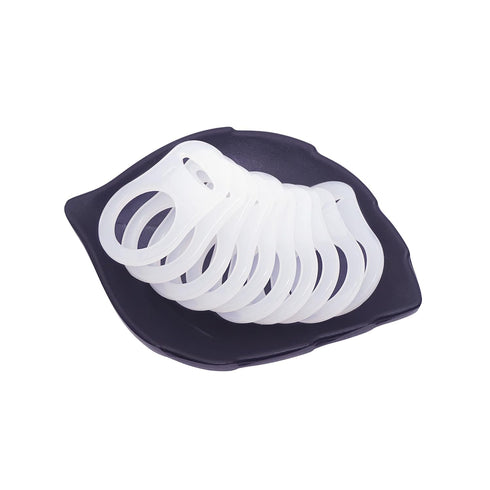 Dummy 10pcs Soft Silicone Adapter Rings Baby Pacifier Clips Holders for Button Style Soother Teething Ring (White)