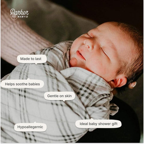 Pack 3 100% Set Parker Baby Co. Swaddle Blankets - of of Cotton Muslin Swaddle Blankets for Baby Boys and Girls