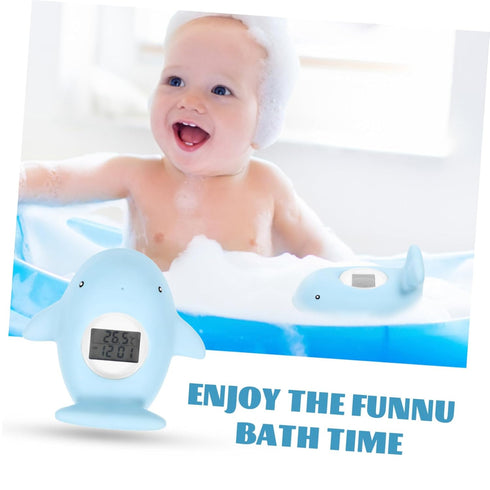 KOMBIUDA Whale Shaped Electric Bath Thermometer Accurate Cartoon Water Room Temperature Monitor Essential Bath
