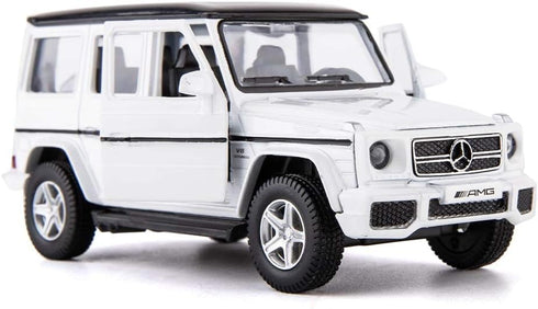1:36 Scale Benz G63 Car Model for Kids, Alloy Pull Back G Wagon Toy Car for Toddlers Gift (White)