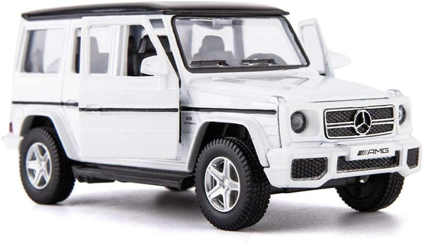 1:36 Scale Benz G63 Car Model for Kids, Alloy Pull Back G Wagon Toy Car for Toddlers Gift (White)