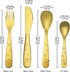 Berglander Gold Toddler Utensils 4 Pieces Golden Titanium Plating Kids Silverware Set, Children Safe Forks and Spoons Flatware, Mirror Polished Smooth Round Edage Cutlery Sets, Dishwasher Safe by Berglander