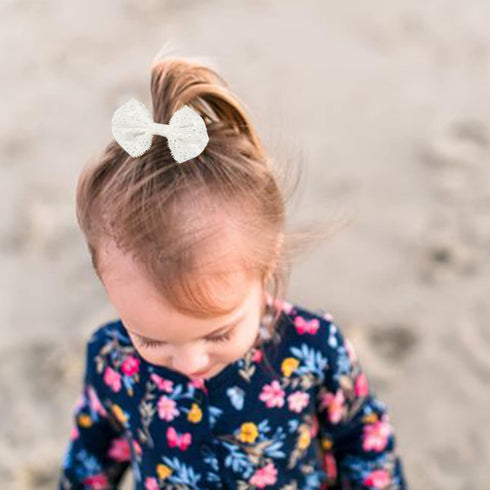 DRESHOW BQUBO Baby Girl Bows and Headbands, Soft Nylon Hairbands Elastics Handmade Girls Flower Hair Accessories, 10