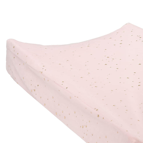 Ballerina Dreams Baby Pink & Gold Stars Soft Changing Pad Cover