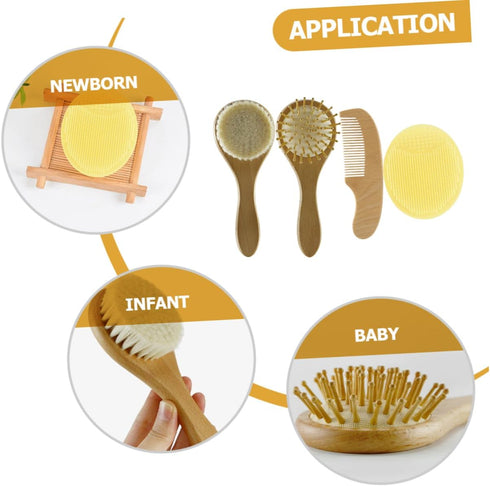 Set Set VICASKY Brush for Newborns Hair Brush Comb Comb for Bath for Soft Scalp Care