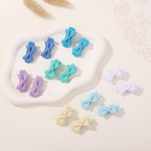 YHXX YLEN Baby Hair Bows for Girls | Mini Fully Lined Grosgrain Ribbon Hair Clips, 100PCS (50 Colors in Pairs)
