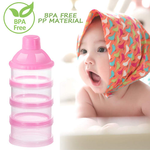 Accmor On The Go Formula Dispenser, 4 Compartments Stackable Container for Baby Milk Powder (BPA Free)