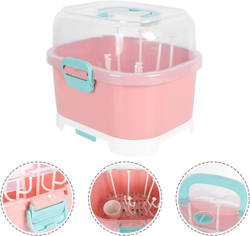 Countertop Kisangel Baby Bottle Drying Rack High Capacity Bottle Dryer with Detachable Hollow Drain Net and Pacifier