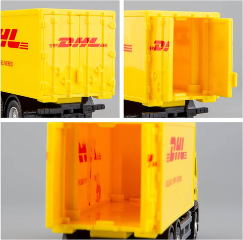 BDTCTK Compatible DHL Container Truck Car Model Toy Cars, Zinc Alloy Die-Cast Vehicles for Kids Gift